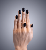 Applied black nail wraps