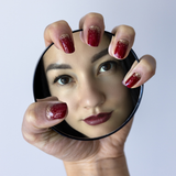 Red and gold nail wraps
